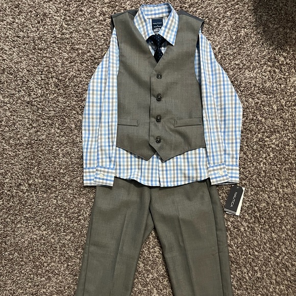 Nautica Boys 4-7 3-Piece Plaid Woven Jogger Set